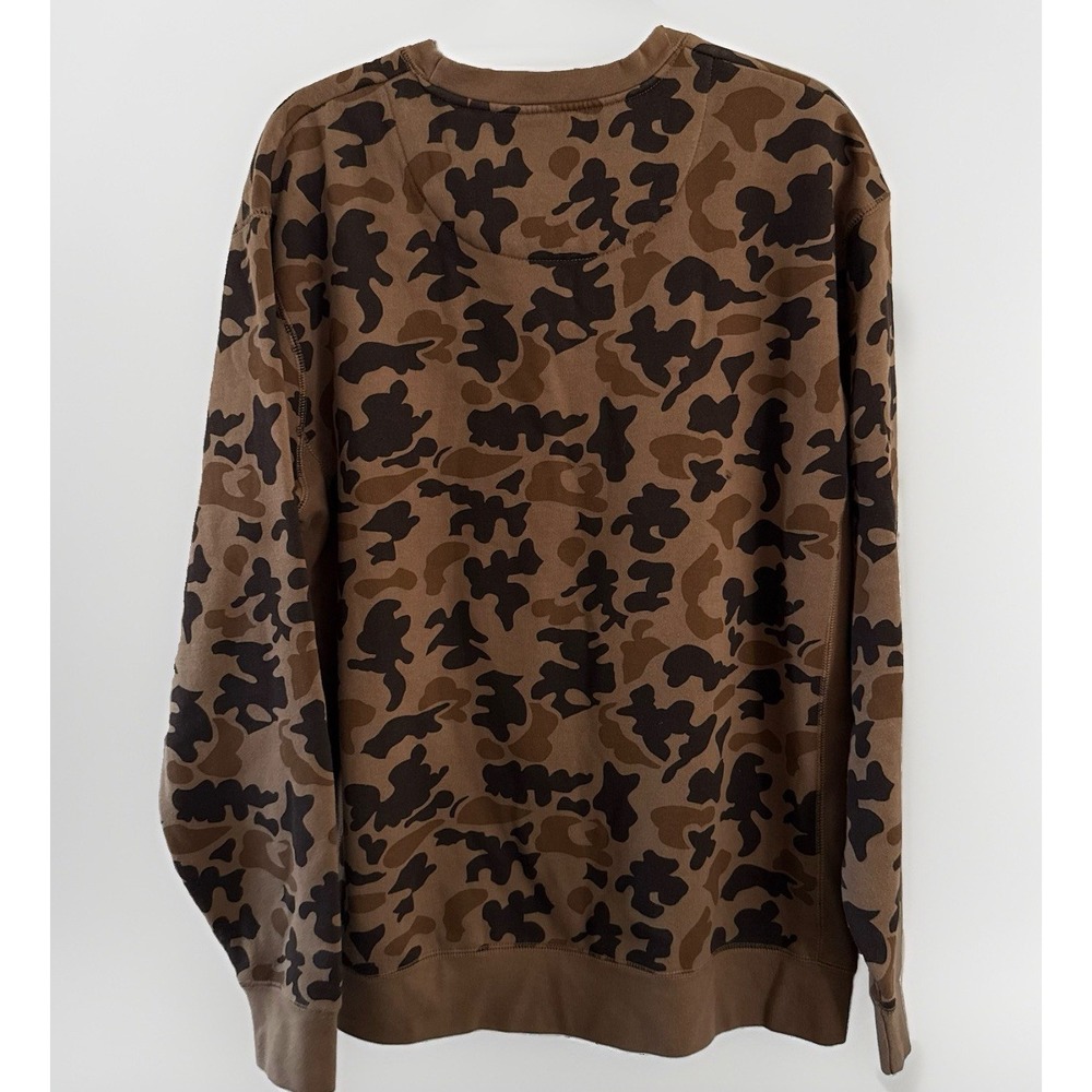 Orvis 1971 Duck Camo Brown Crew Neck Sweatshirt Mens L Outdoor C Lazy U Ranch - Picture 6 of 11